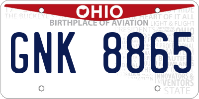 OH license plate GNK8865
