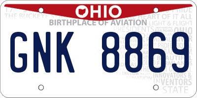 OH license plate GNK8869