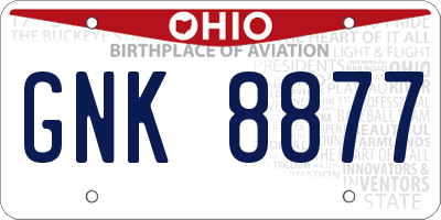 OH license plate GNK8877