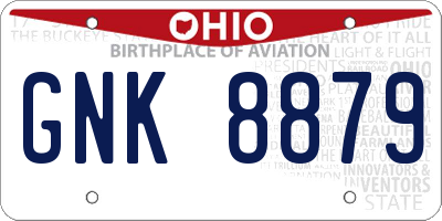OH license plate GNK8879