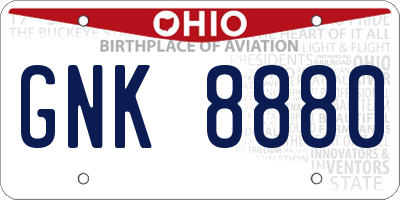 OH license plate GNK8880