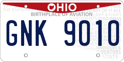 OH license plate GNK9010