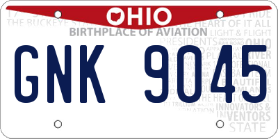 OH license plate GNK9045