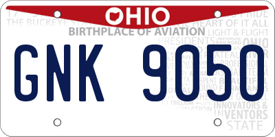 OH license plate GNK9050