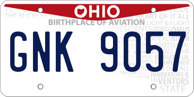 OH license plate GNK9057