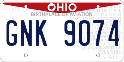 OH license plate GNK9074