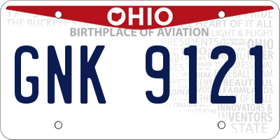 OH license plate GNK9121
