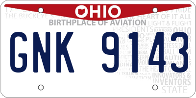 OH license plate GNK9143