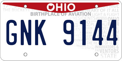 OH license plate GNK9144