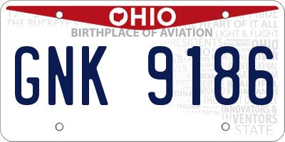 OH license plate GNK9186