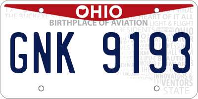 OH license plate GNK9193