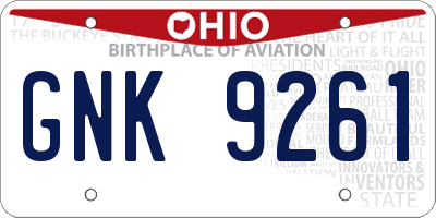 OH license plate GNK9261