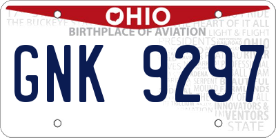 OH license plate GNK9297