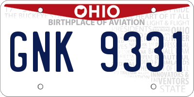 OH license plate GNK9331
