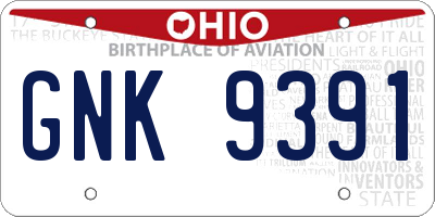 OH license plate GNK9391