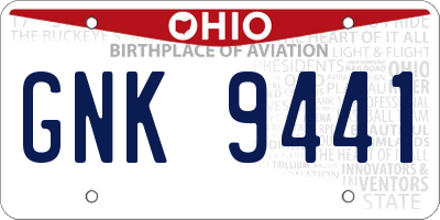 OH license plate GNK9441