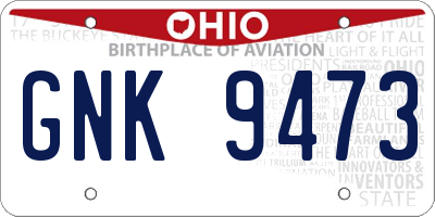 OH license plate GNK9473