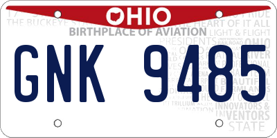 OH license plate GNK9485