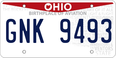 OH license plate GNK9493