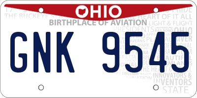 OH license plate GNK9545