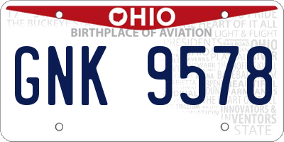 OH license plate GNK9578