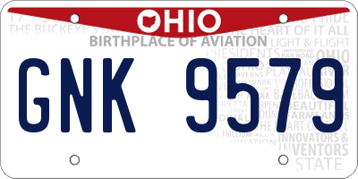 OH license plate GNK9579