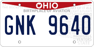OH license plate GNK9640