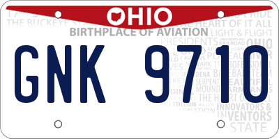 OH license plate GNK9710