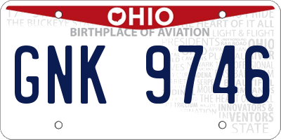 OH license plate GNK9746
