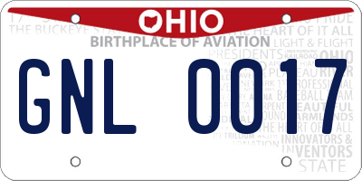 OH license plate GNL0017