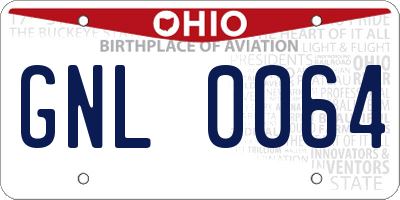 OH license plate GNL0064