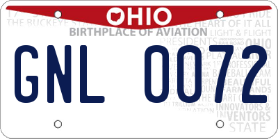 OH license plate GNL0072