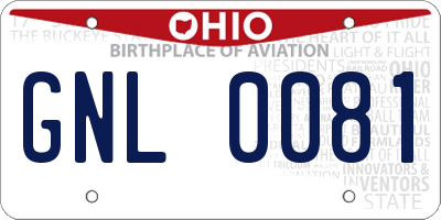 OH license plate GNL0081