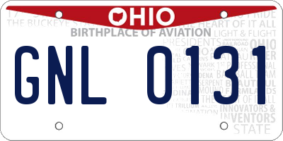 OH license plate GNL0131