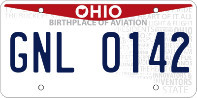 OH license plate GNL0142