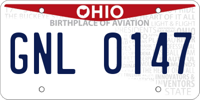 OH license plate GNL0147
