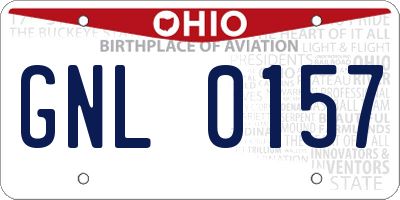 OH license plate GNL0157