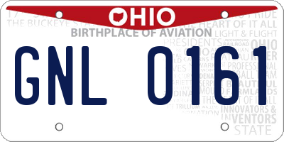 OH license plate GNL0161