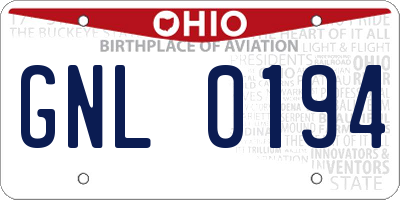 OH license plate GNL0194