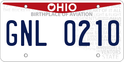 OH license plate GNL0210