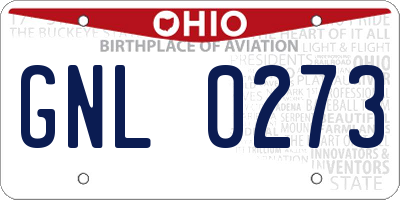 OH license plate GNL0273