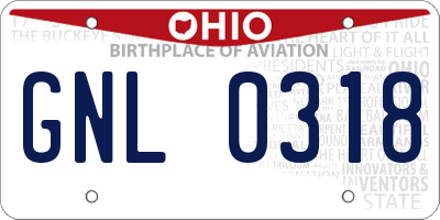 OH license plate GNL0318