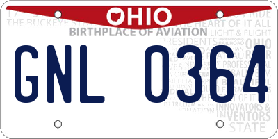 OH license plate GNL0364
