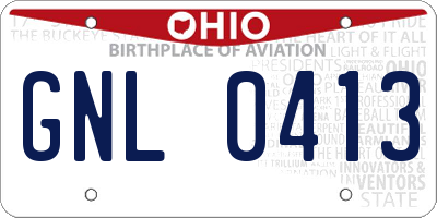 OH license plate GNL0413