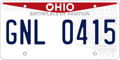 OH license plate GNL0415