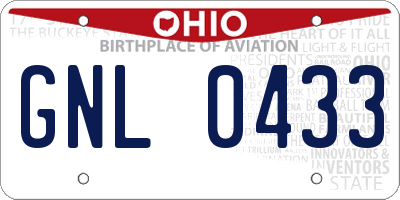 OH license plate GNL0433