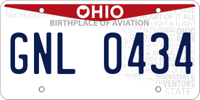 OH license plate GNL0434