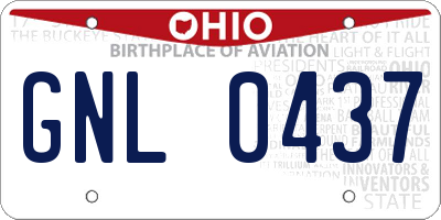 OH license plate GNL0437
