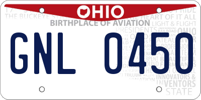 OH license plate GNL0450