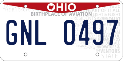 OH license plate GNL0497